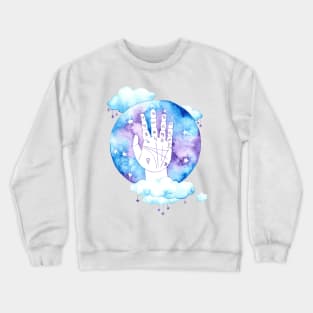 Palmistry Hand Painted in Watercolor Crewneck Sweatshirt